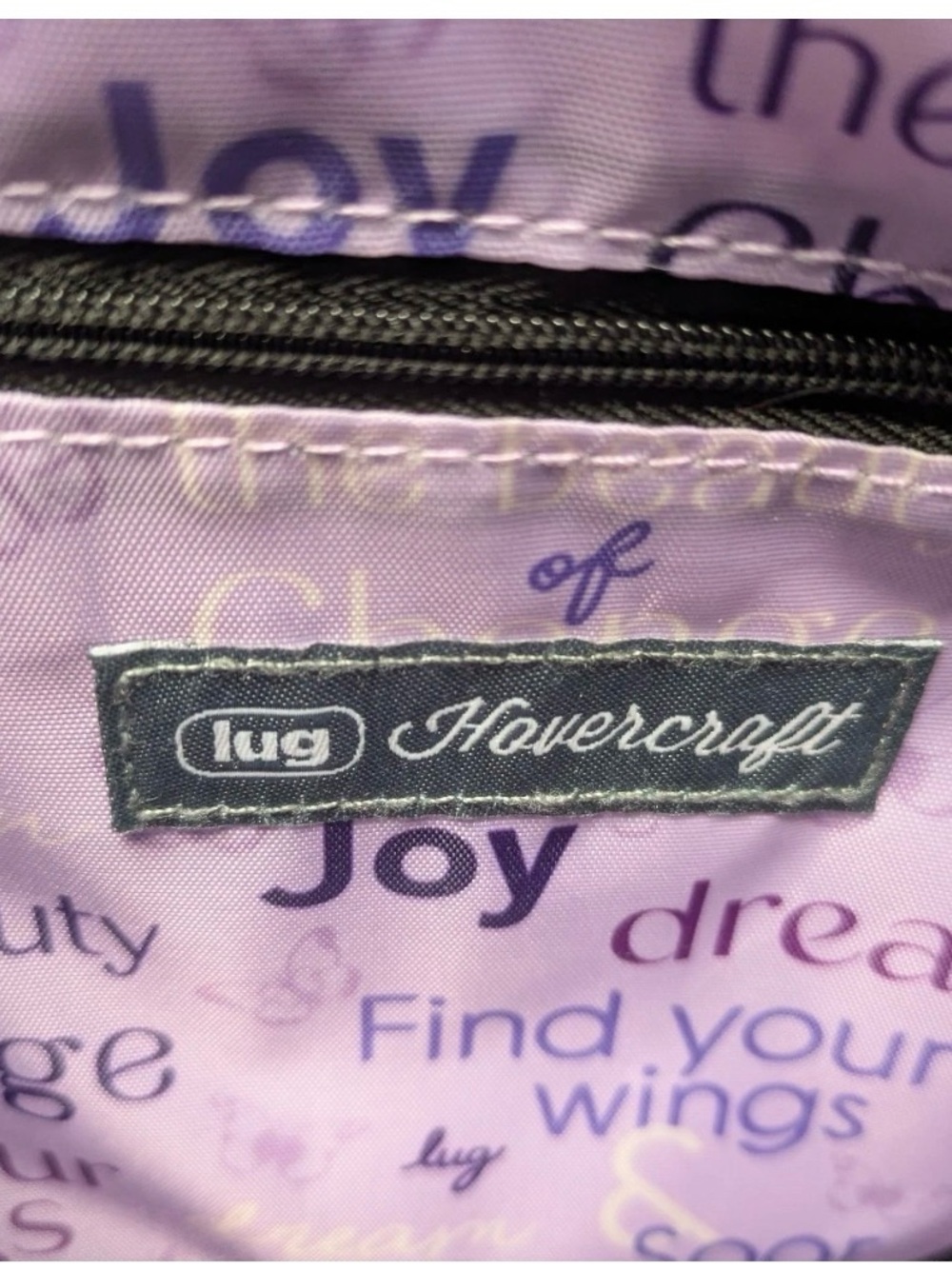Lug Hovercraft Quilted Watercolor Butterfly Print Sling Bag - Black Multi - Picture 4 of 7